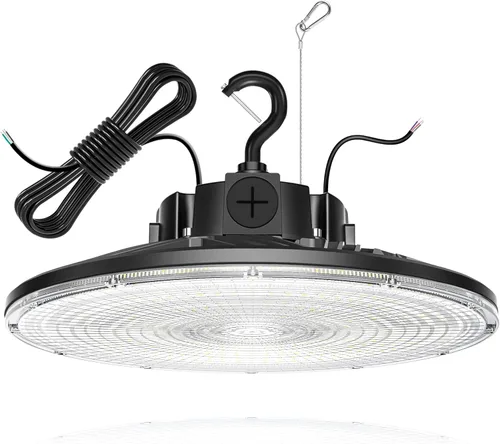Miniatura 9 de Paquete de 3 luces LED UFO de 240 W, 36000 lm, 1000 W, HID/HPS UL/DLC, 0-10 V regulable, cable de 6 pies, 5000 K, impermeable IP65, accesorio