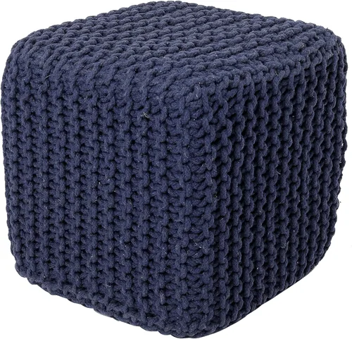 Miniatura 21 de REDEARTH Puf Otomano Redondo - Tejido a Mano con Cable Estilo Boho, Decoración del Hogar, Puf Circular, Reposapiés para Sala de Estar - Guardería