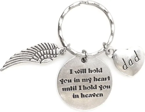 Miniatura 12 de Llavero con texto en inglés "I Will Hold You in My Heart Until I Hold You in Heaven Angel Wing Family Charm Veterans Luurn Grief Sympathy