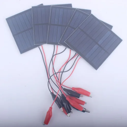 Miniatura 9 de 5 paneles solares pequeños, 1 W, 5 V, 200 mA, mini panel solar fotovoltaico de células solares con clip de alambre de 3.524 in x 3.524 in