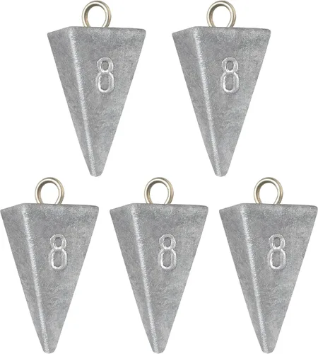 Miniatura 14 de BLUEWING Pyramid Sinkers Pesas de pesca de plomo 1oz, 2oz, 3oz, 5oz, 8oz, 10oz, 12oz, 16oz, 32oz para agua salada