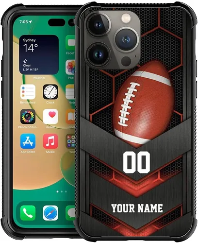 Miniatura 7 de DJSOK Compatible con iPhone personalizado de béisbol deportivo, cubierta de teléfono personalizada con número de nombre para iPhone 17/16/15/14 Pro