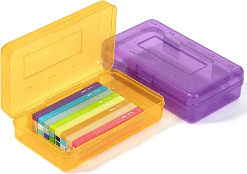Miniatura 33 de Mr. Pen - Cajas de lápices transparentes, paquete de 6, 7.9 x 4.5 x 2.4 pulgadas, azul transparente, tapa hermética, organizador de cajas de lápices