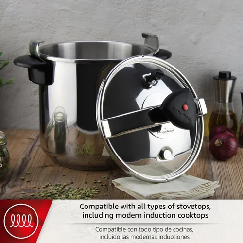 Miniatura 5 de MAGEFESA Star - Olla a presión de acero inoxidable de 14.8 cuartos de galón, funciona en todas las estufas (compatible con inducción), bloqueo