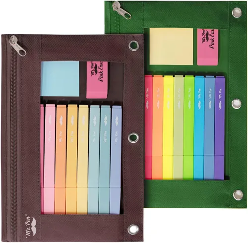 Miniatura 22 de Mr. Pen - Estuche para lápices de 2 piezas - Estuche con cremallera para lápices para carpeta de 3 anillas