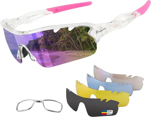 Miniatura 11 de BangLong Polarized Sports Sunglasses Cycling Sun Glasses for Men Women with 5 Interchangeable Lenes for Running Driving