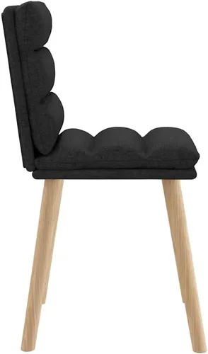 Miniatura 6 de 4-Piece Black Fabric Dining Chairs Set Modern Farmhouse Design with Metal Frame and Thick Foam Cushion for Kitchen Dining Room Living Room Furniture