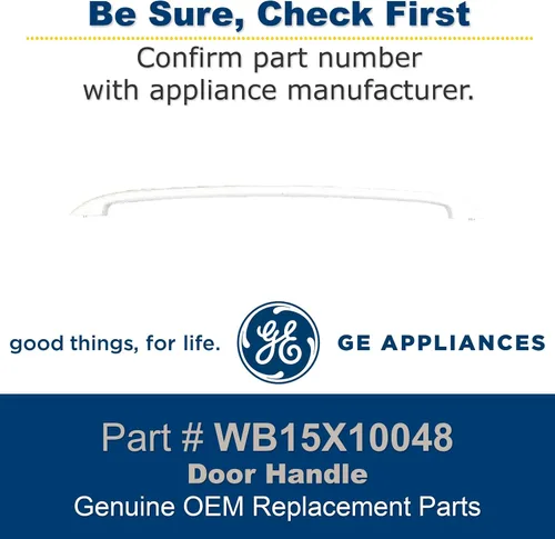 Miniatura 3 de GE WB15X10048 - Manija de puerta original OEM (blanco) para GE Range/Estufa/Hornos