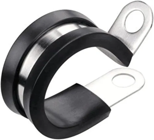 Miniatura 5 de Abrazadera de acero inoxidable con recubrimiento de goma, para instalación de cables, tubos suave y de acero