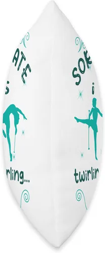 Miniatura 2 de Cool majorette baton twirling gifts Sorry, I´m Late I was Twirling-Cool Baton Twirler, almohada de 18 x 18 pulgadas, multicolor