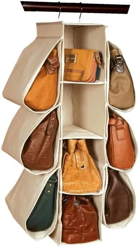 Organizador Colgante para Bolso y Bolso de Mano Artículos para el Hogar No Tejidos 10 Bolsillos Organizador de Almacenamiento para Clóset