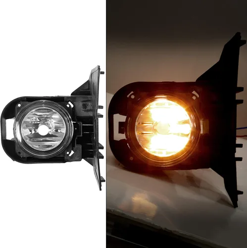 Miniatura 2 de ECOTRIC Luz antiniebla izquierda con bisel compatible con Ford F150 Harley Davidson Edition 2000-2004 Faro antiniebla frontal (lado del conductor)