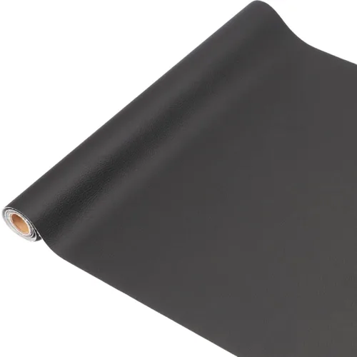 Miniatura 2 de Parche de reparación de cuero negro de 17.3 x 117 pulgadas, kit de reparación de cuero autoadhesivo para sofá, asiento de automóvil, muebles, silla
