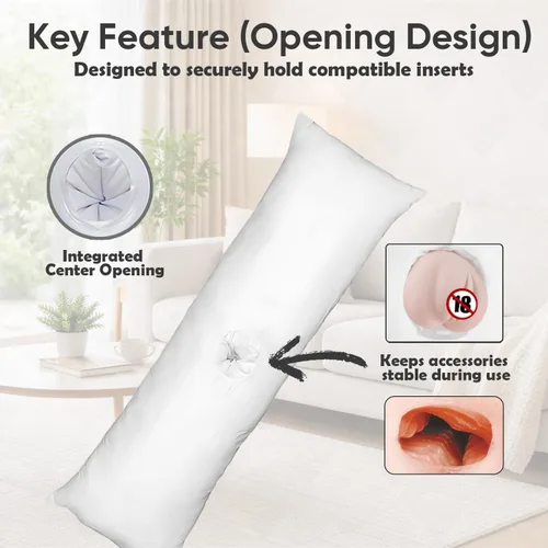 Miniatura 4 de Relleno de almohada de cuerpo completo con apertura central para dispositivo personal de adultos, relleno de polialgodón suave, cojín de soporte