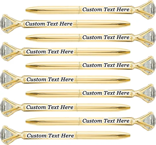 Miniatura 11 de 10 bolígrafos personalizados a granel con diamante, recuerdos de boda, recuerdos grabados con nombre, logotipo, texto para negocios, fiestas