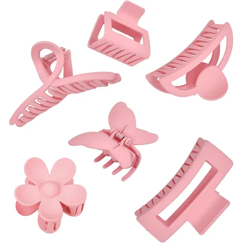 Miniatura 8 de Paquete de 6 accesorios antideslizantes mate para el cabello, pinzas de garra en negro para cabello fino y grueso, que van desde 1.85 a 4.5