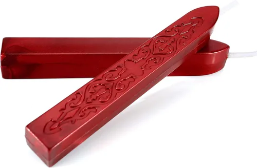 Miniatura 3 de Yoption 12 varillas de cera de sellado con mechas, varillas de sello de cera color rojo vino antiguo para sello de cera, invitaciones de boda