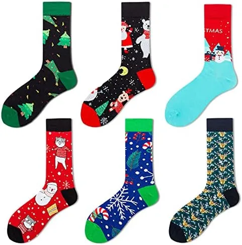 Miniatura 4 de NCDUANSAN Calcetines de Navidad kawaii otoño e invierno calcetines de hombre y mujer Santa calcetines de algodón (3pcs)