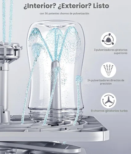 Miniatura 5 de NCVI Lavadora de biberones grande y secadora con capacidad para 6 botellas y piezas de bomba, desinfectante de vapor de grado hospitalario