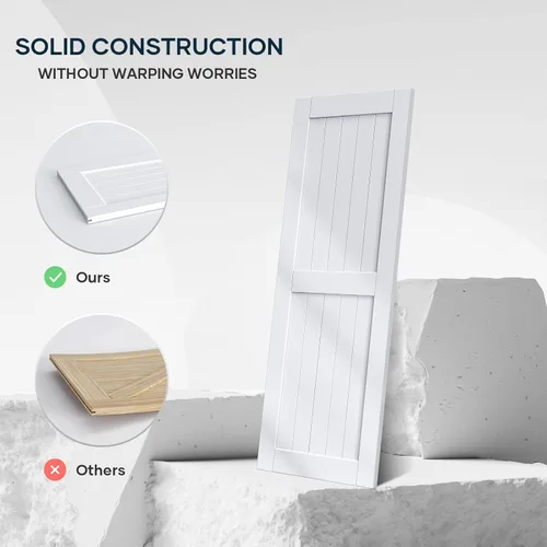 Miniatura 6 de EaseLife Puerta de granero blanca de 32 x 84 pulgadas con kit de herrajes para puerta corredera de 5.5 pies incluido y asa, cubierta de madera
