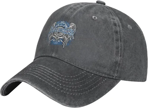 Cowboy Hat Trendy Hats for Man and Women Djustable Four Season Outdoor Baseball Cap of Hell Skull with Angel Deep Heather