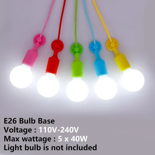 Miniatura 4 de Lámpara Colgante de Araña Colorida, Luminarias Divertidas para Niños, Lámpara de Techo Ajustable DIY para Habitación de Niñas y Niños, Sala