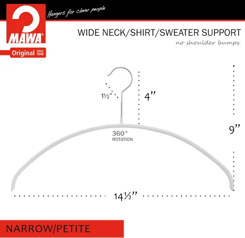 Miniatura 5 de Mawa by Reston Lloyd Euro Narrow - Juego de 10 perchas para ropa, color blanco