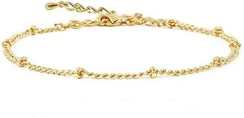 Miniatura 3 de Juego de pulseras de cadena de oro para mujer, delicadas pulseras de eslabones de cadena de clip en capas, pulseras apilables con textura, regalos