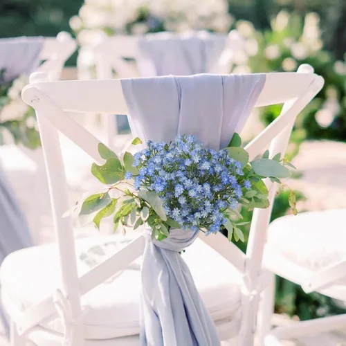 Miniatura 3 de Pusuny Babys Breath - Flores artificiales a granel, 12 piezas de gypsophila flores azules falsas de aliento de bebé, ramos de flores de tacto real