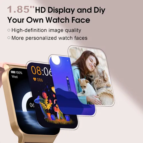 Miniatura 3 de STECEi Reloj inteligente para hombres y mujeres, llamada Bluetooth, pantalla HD de 1.85 pulgadas con monitor de frecuencia cardíaca/sueño, más