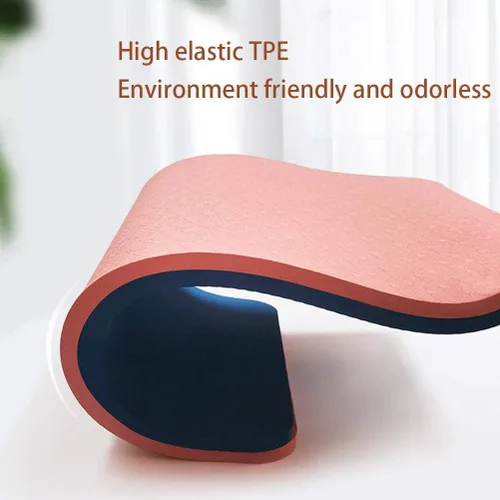 Miniatura 6 de Tapete de yoga de elastómero termoplástico, antideslizante, para ejercicio, yoga, pilates, entrenamiento deportivo (34 x 17 x 0.8)