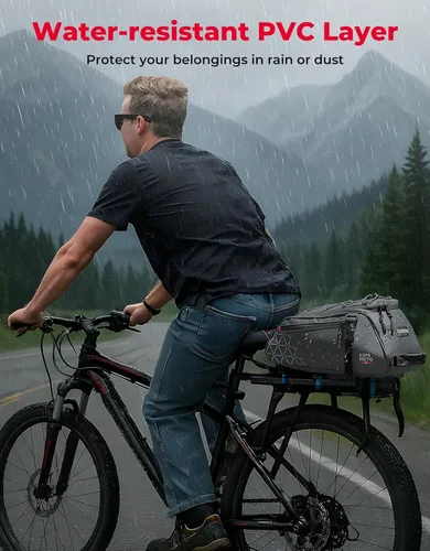 Miniatura 7 de KEMIMOTO Bolsa trasera para bicicleta – Bolsas de PVC resistentes al agua de 8 L para portabicicletas, alforja para maletero de bicicleta para Gris