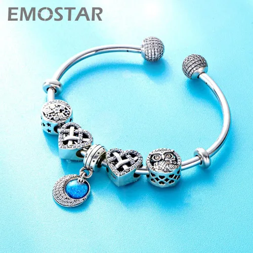 Miniatura 6 de EMOSTAR Dijes para el día de San Valentín nudo celta lápiz labial rojo I Love You conciencia sobre el autismo magnolia niño y niña enamorada cuentas