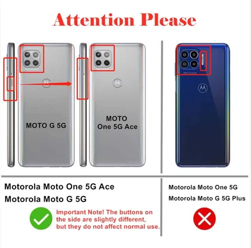 Miniatura 2 de LeYi Funda para Motorola One 5G Ace: Moto G 5G (2020): Funda resistente 3 en 1, funda resistente 3 en 1, funda para teléfono celular a prueba