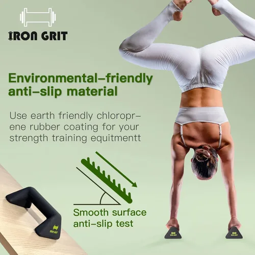 Miniatura 2 de Barras de empuje para entrenamiento de fuerza para paradas de manos, plancha completa y inmersiones, calistenia, gimnasia, antideslizante, Negro