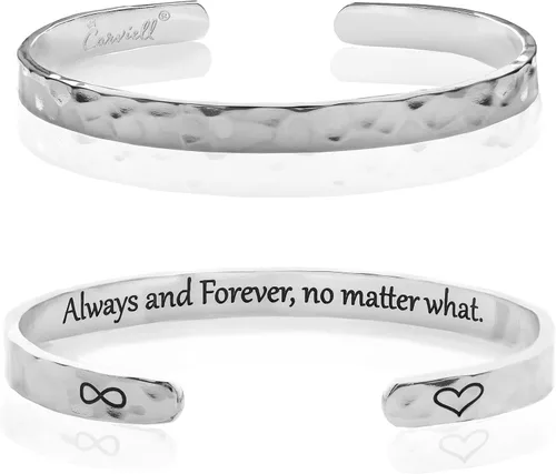 Miniatura 68 de Carviell Pulseras grabadas para mujer, inspiradoras, amistad, amor, mamá, hija, hermana, cristiana, graduación, conmemoración y regalos de boda, más