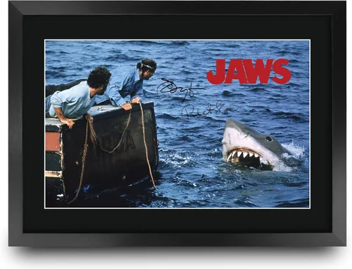 Miniatura 8 de HWC Trading Jaws 16 x 12 pulgadas (A3) - Regalos impresos firmados con autógrafo, montaje de presentación para fanáticos de recuerdos de películas