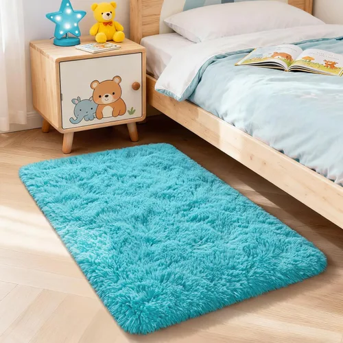 Miniatura 156 de Merelax Alfombra Moderna Suave y Esponjosa Shaggy para Dormitorio Sala de Estar Decoración de Sillas Pequeñas Alfombras Tapetes para Pies Piso, Verde