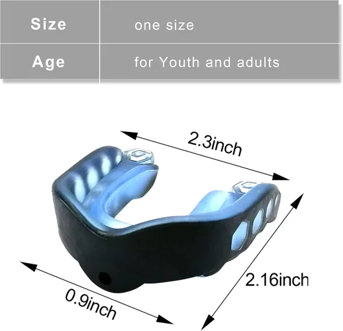 Miniatura 2 de Protector bucal de fútbol, 2 piezas, boquilla, fútbol, deportes juveniles, con correa, protectores bucales para atletas jóvenes y adultos, hockey
