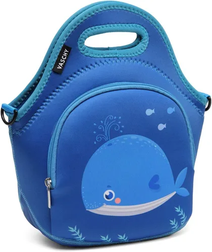 Miniatura 9 de VASCHY Bolsa de almuerzo para niños, bolsa de almuerzo ligera de neopreno aislada para niños, escuela, guardería, jardín de infantes, astronauta
