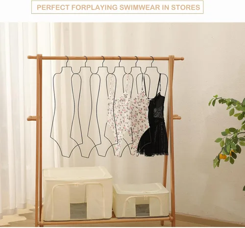 Miniatura 8 de 10Pack Negro Bikini Colgador De Cuerpo Completo Forma Metal Traje De Baño Percha