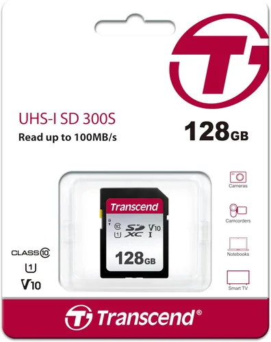 Miniatura 9 de Transcend SDC300S Tarjeta SD SDXC de 128 GB, compatible con cámaras DSLR, cámaras digitales, cámaras de rastro, videocámara, hasta 100 MB/s, UHS-I