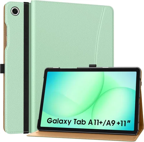 Miniatura 18 de MoKo Funda para Samsung Galaxy Tab A11+/ A11 Plus/ A9+/ A9 Plus de 11 pulgadas 2026/2024, piel sintética multiángulo con correa de mano, bolsillo