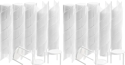 Miniatura 9 de ZEAYEA 600 piezas de soporte para guardar pizza, apilamiento de plástico para pizza de mesa, protector de pizza blanca desechable para contenedor