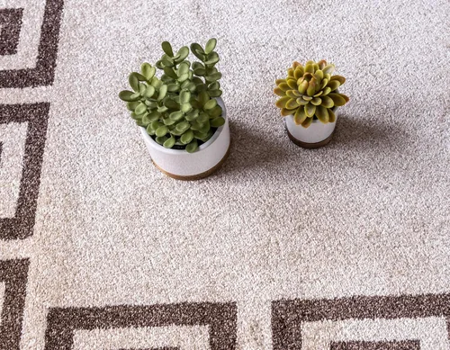 Miniatura 5 de Unique Loom Athens Collection - Alfombra clásica geométrica moderna con diseño de bordes, 5 x 8 pies, beige/marrón Beige y Marrón/Beige