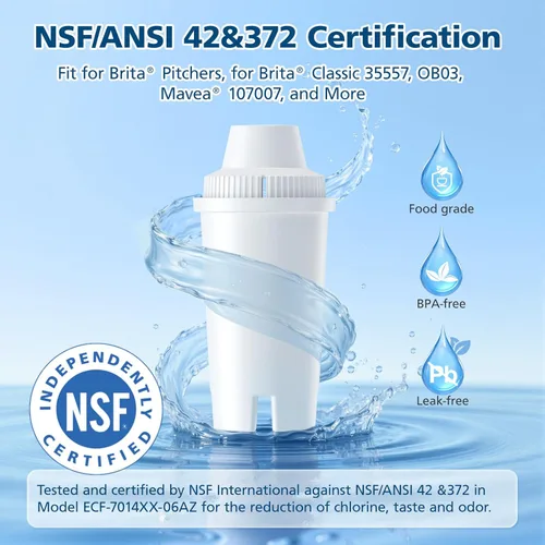 Miniatura 2 de Paquete de 3 piezas de repuesto para jarras y dispensadores de filtro de agua Brita®, sin BPA y certificado NSF, OB03 clásico, Mavea® 107007 35557