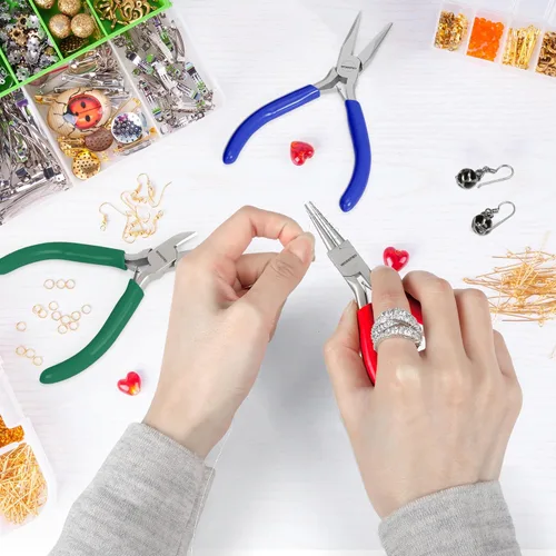 Miniatura 7 de WORKPRO Juego de Alicates para Joyería, Kit de Herramientas para Hacer Joyas de 3 Piezas - Alicates de Punta Fina/Alicates de Punta Plana, Alicates