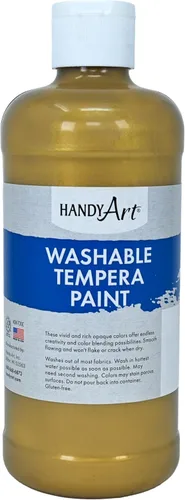 Miniatura 60 de Handy Art Little Masters - Pintura al temple lavable, color blanco, botella de medio galón de 64 onzas, brillante y mezclable, alta opacidad