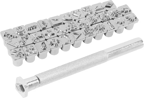 32 herramientas de estampado de cuero, patrones exquisitos de acero inoxidable, herramientas de perforación de sello de cuero para conectar con