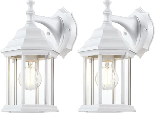 Miniatura 10 de LIT-PaTH Farol de pared para exteriores, aplique de pared como accesorio de iluminación de porche, base mediana E26 máximo 60 W, carcasa de aluminio